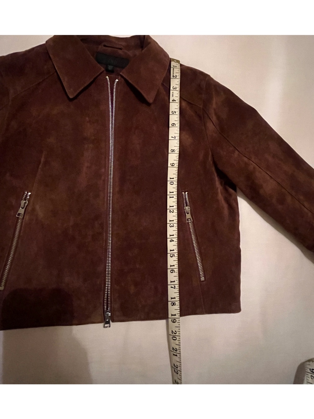 Zara Brown Suede Zip-Front Jacket - Picture 8 of 10